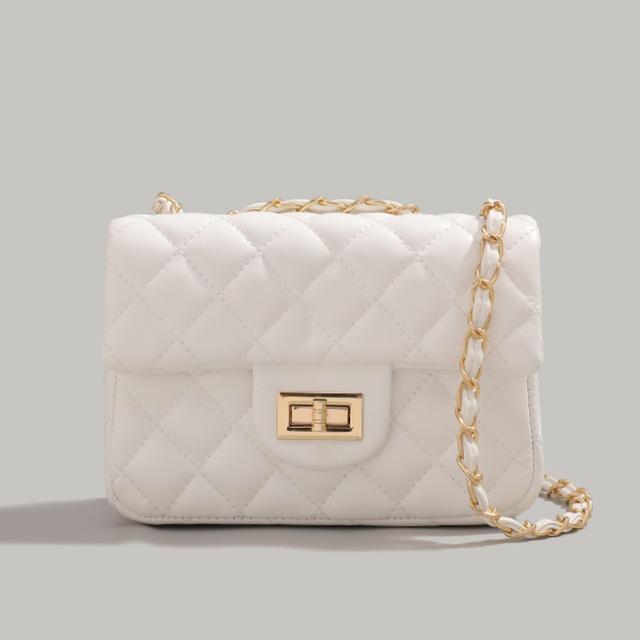 Square Quilted Flap Chain Shoulder, 　00030
