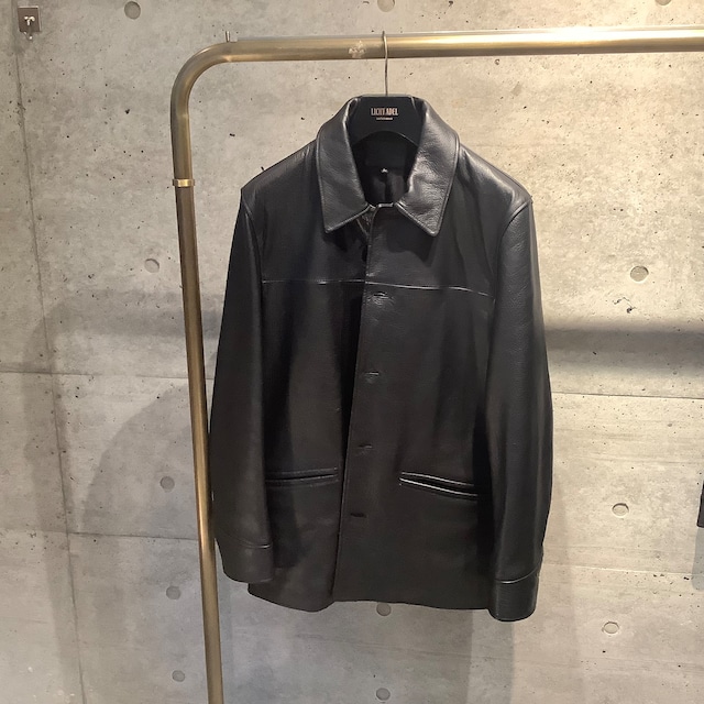 Licht Adel　LS-JKT03D DeerSkin Collarless SingleJacket Black　leather riders jacket 受注生産GW期間限定