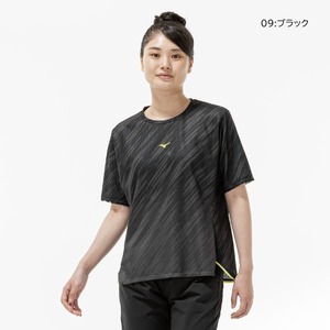 ミズノドライエアロフローグラデーションTシャツ[レディース]32MAD310 ワイドシルエット 吸汗速乾