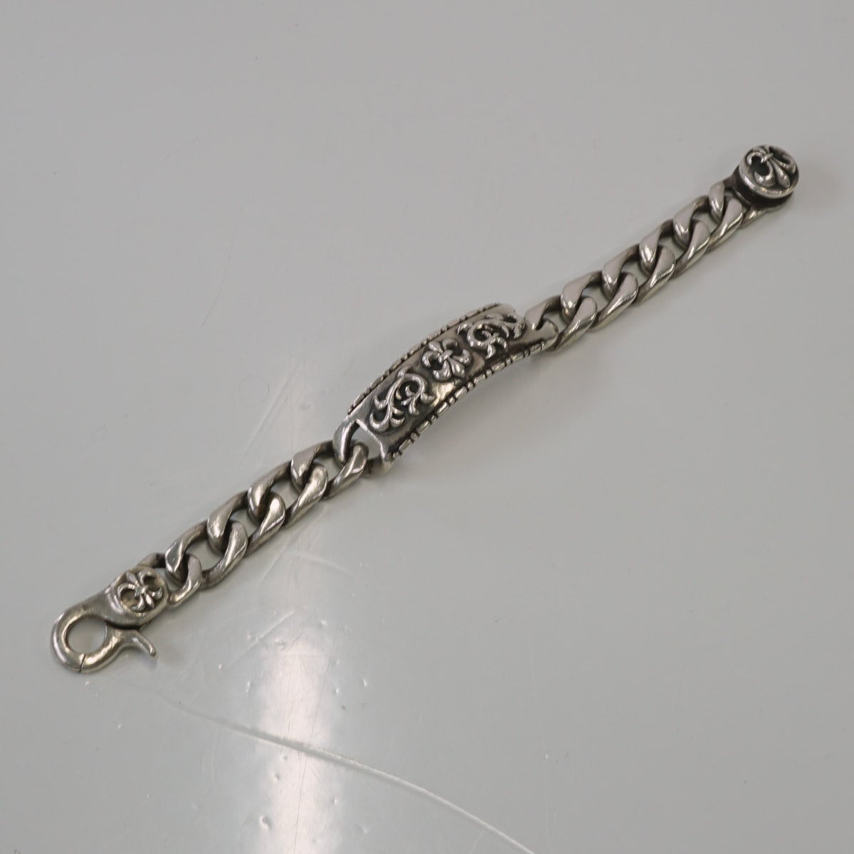 SILVER925 百合の紋章 喜平ブレスレット USED美品 重厚 ゴツめ 最大幅