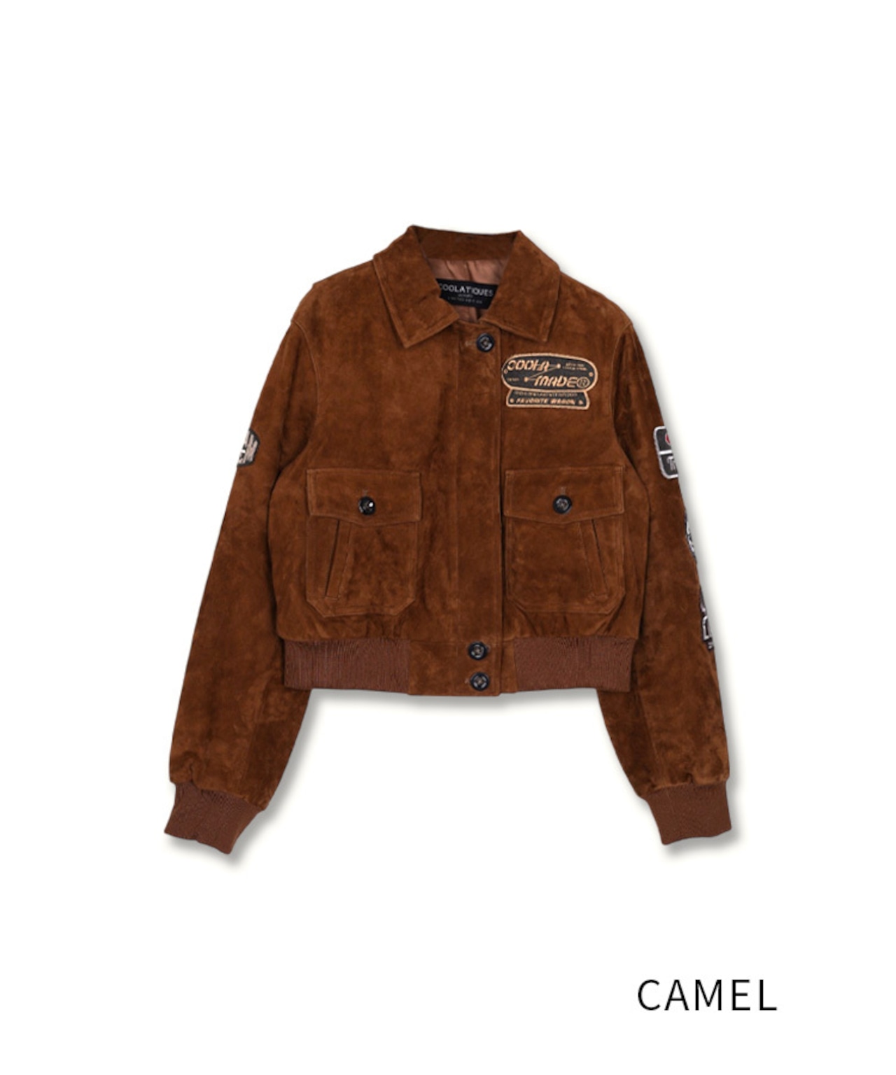 CLパッチスリーブショートレングスゴートレザージャケット (CAMEL) CQ-49056