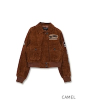 CLパッチスリーブショートレングスゴートレザージャケット (CAMEL) CQ-49056
