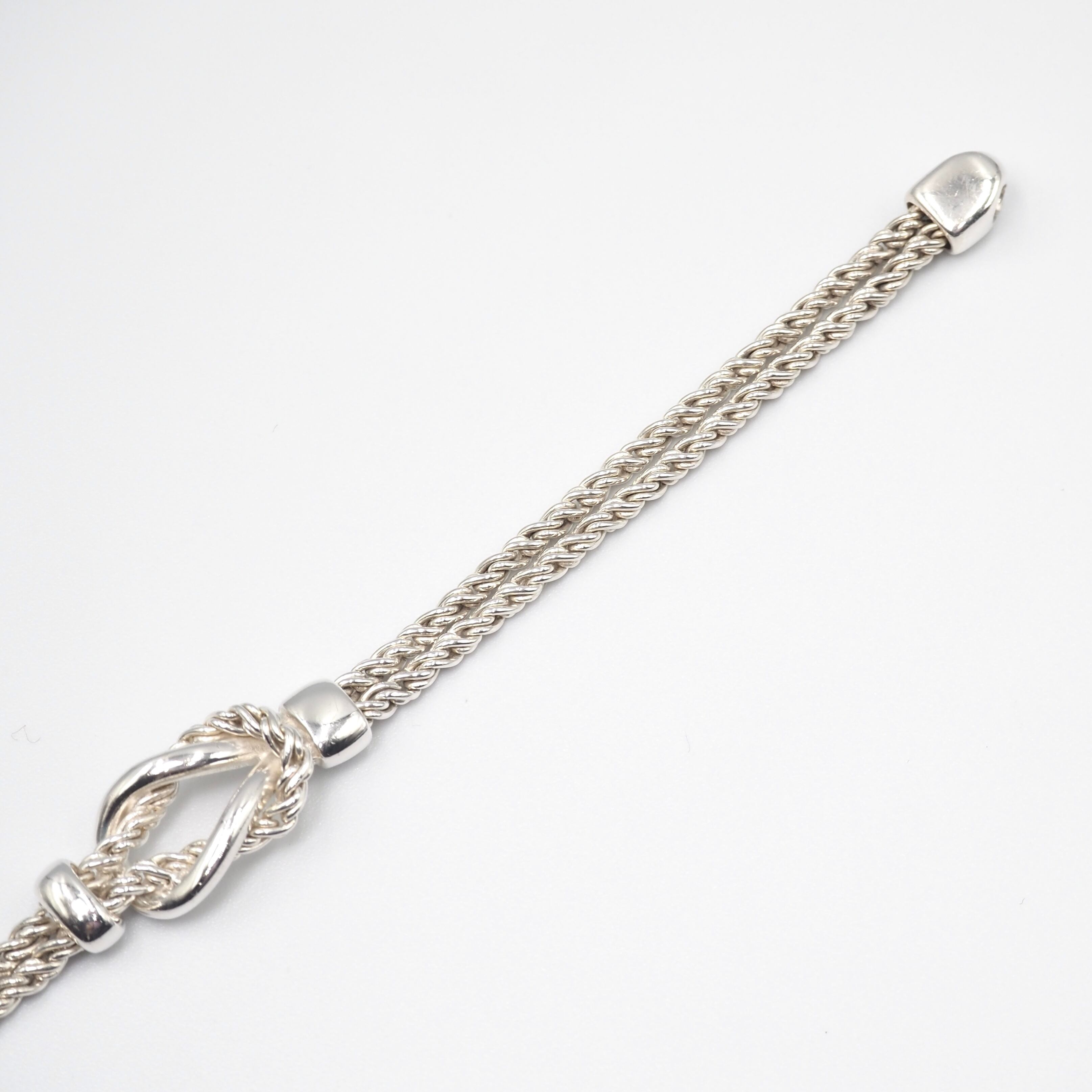 【美品】19cm ティファニー ダブルロープ ブレスレット シルバー925 Tiffany &Co. ダブルロープ ブレスレット シルバー925 シルバー