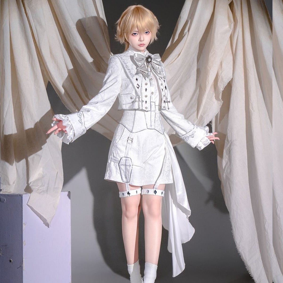 新品　SMC ヴァインプリントドレス 人気柄　10Y 白銀の聖騎士・プリンスセットアップ | Maiden's Rêve