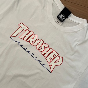 【THRASHER/STARTER】スラッシャー×スターター コラボ Tシャツ 半袖 ロゴ 刺繍 Lサイズ US古着 アメリカ古着