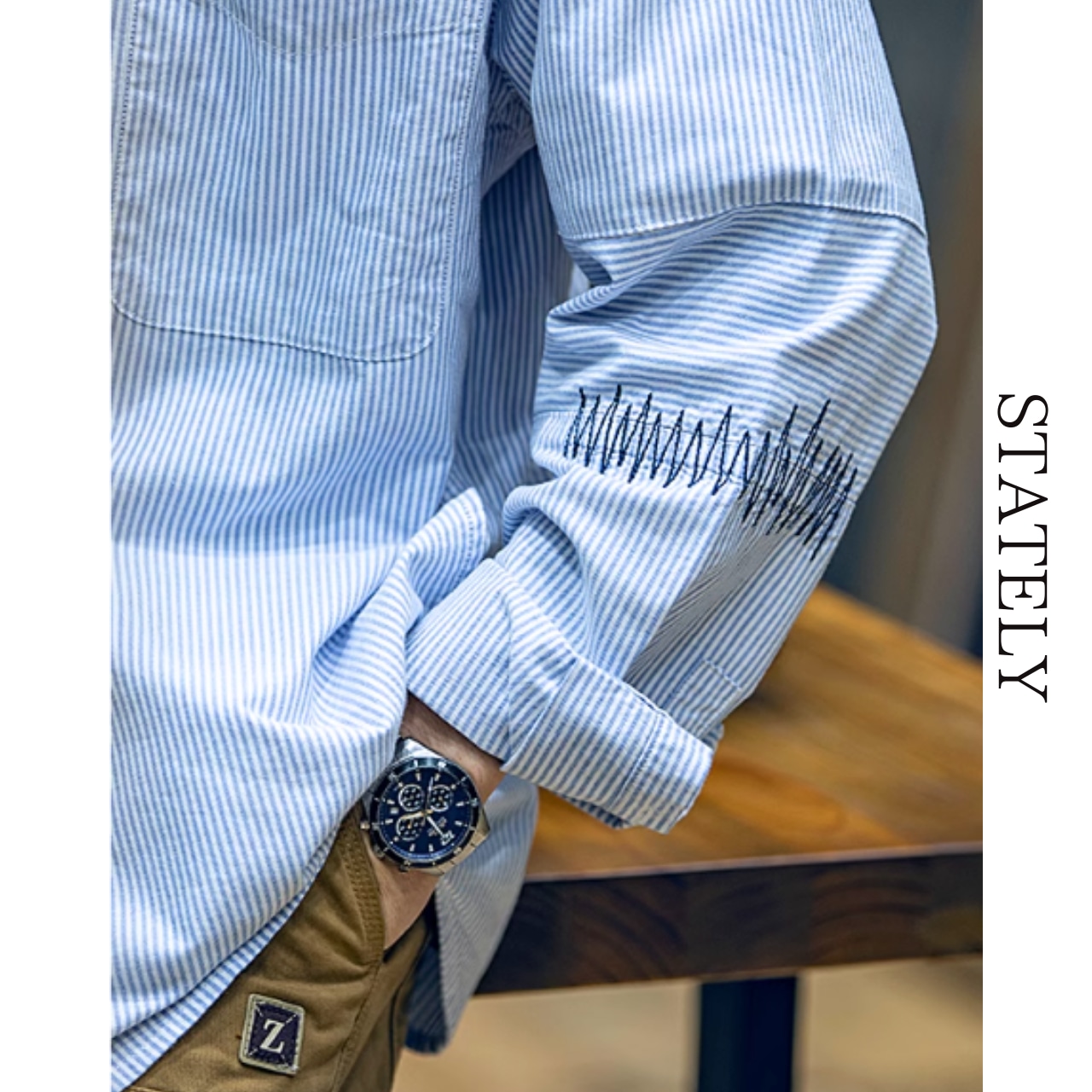 ジグザグステッチ ワンポイントシャツ/3color_T119・画像12