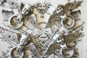 1900s フランス  ルーベンス 聖アンデレの殉教的プットーと大きなハンドルb ツマミ アンティーク
