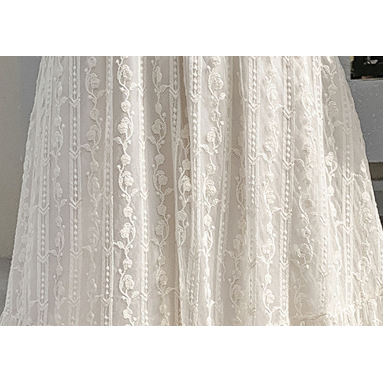 総レース 切り替え フレア スカート 10219