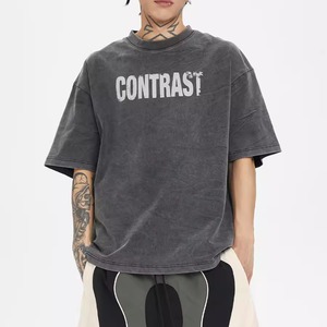 【DRIP4821】F2CE Slogan Print Retro Processed Tee