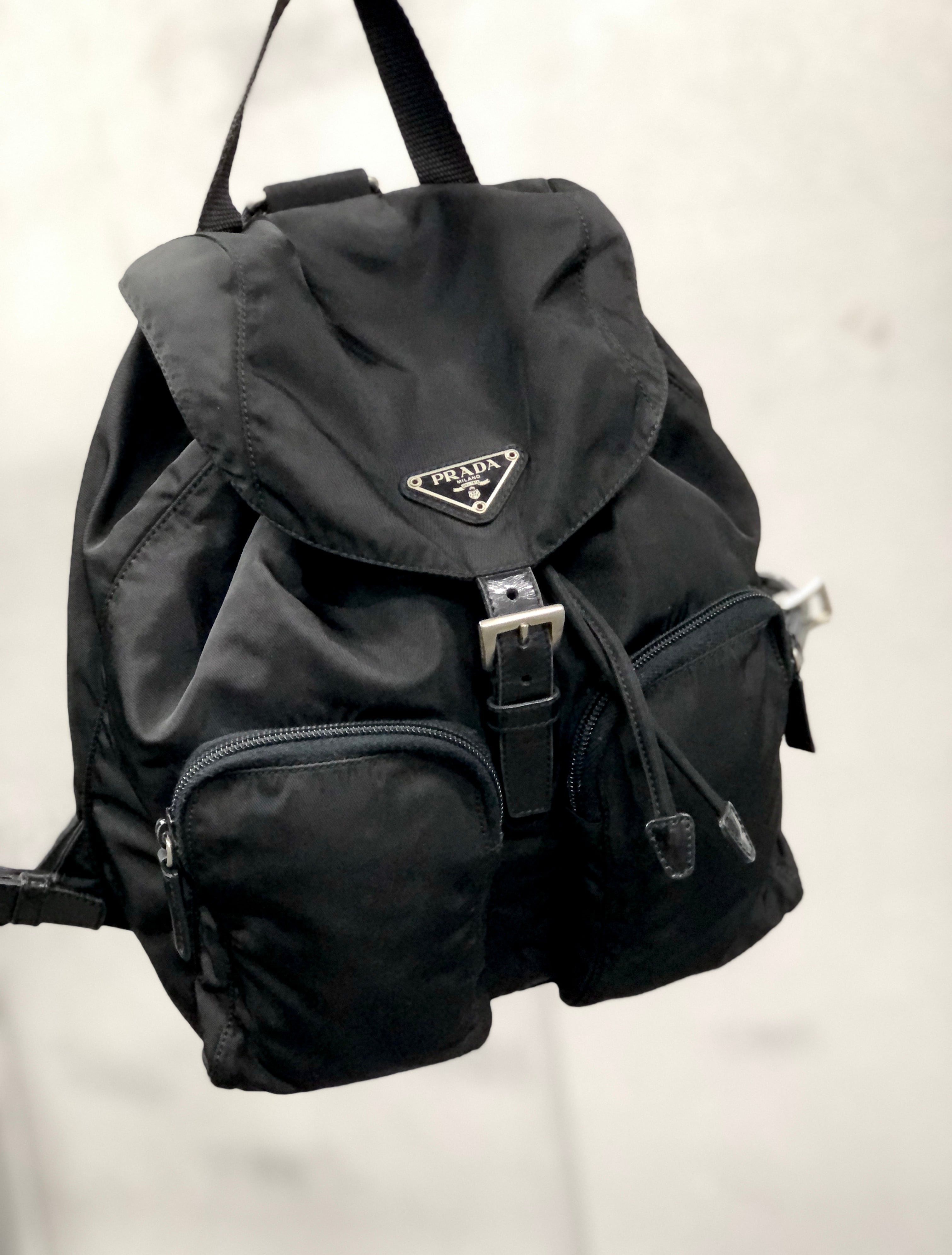 【美品】PRADA プラダ　リュック　ナイロン　レザー　ブラック　黒