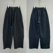 【受注予約：10月上旬入荷予定】Velour Cord Wide Straight Sweat PT/charcoal gray