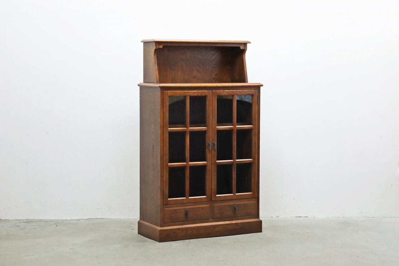 美品！三越【ブルージュ】フラップ扉・ブックケース① 3段・本棚・飾り棚・オーク材 美品！三越【ブルージュ】フラップ扉・ブックケース① 3段・本棚