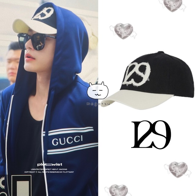 ★ZEROBASEONE ジウン 着用！！【ILLIGO】129 Applique Ball Cap Black