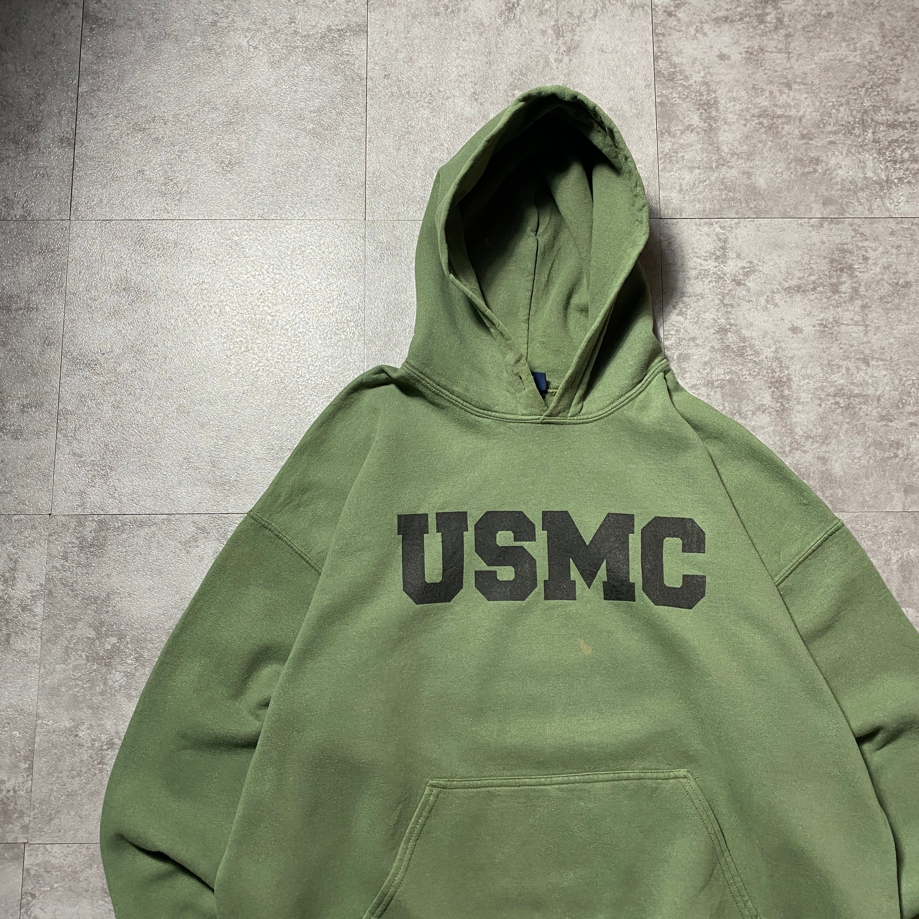 Size:XL】00's MV SPORT USMC アメリカ海軍 プリント カーキグリーン