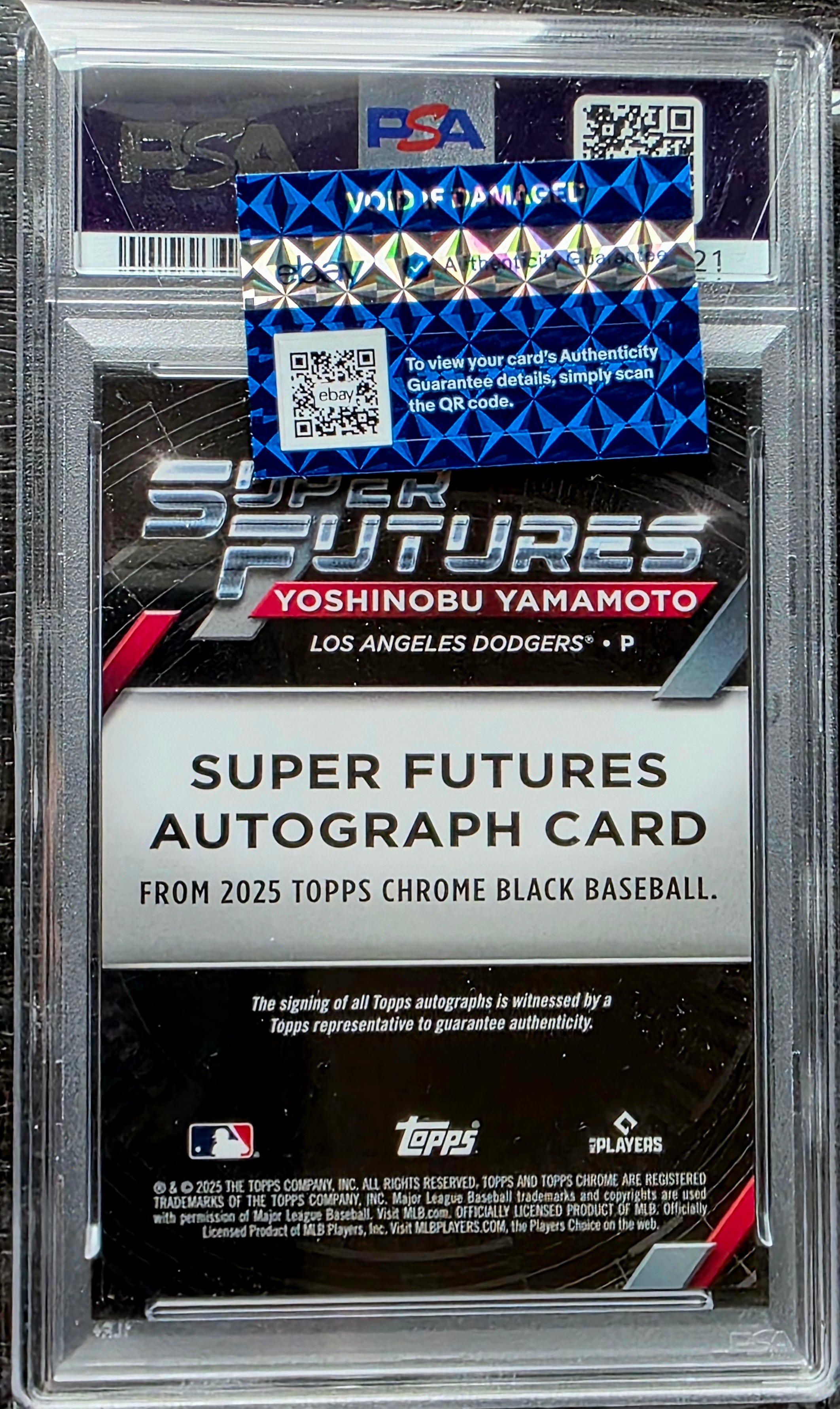 PSA 9】山本由伸 | 2025 Topps Chrome Black 直筆サイン Super Futures