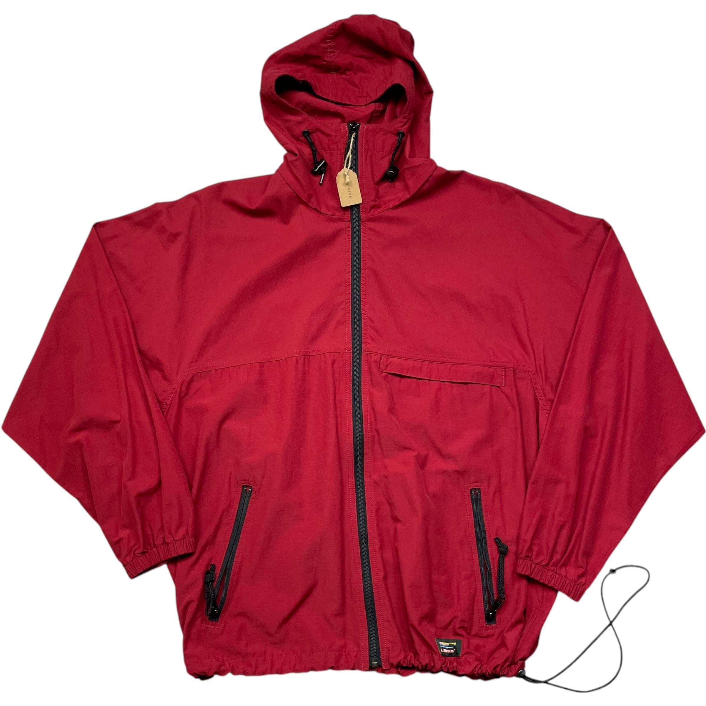 《L》 L.L.Bean エルエルビーン ナイロンジャケット ラグラン ワインレッド 単色 80年代〜 no.5836