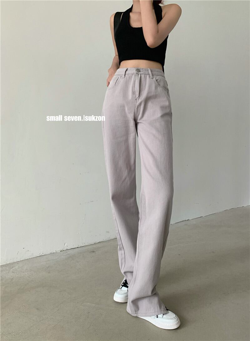 グレーオータムカジュアルスリムジーンズ 秋物 ガールズファッション52022794696