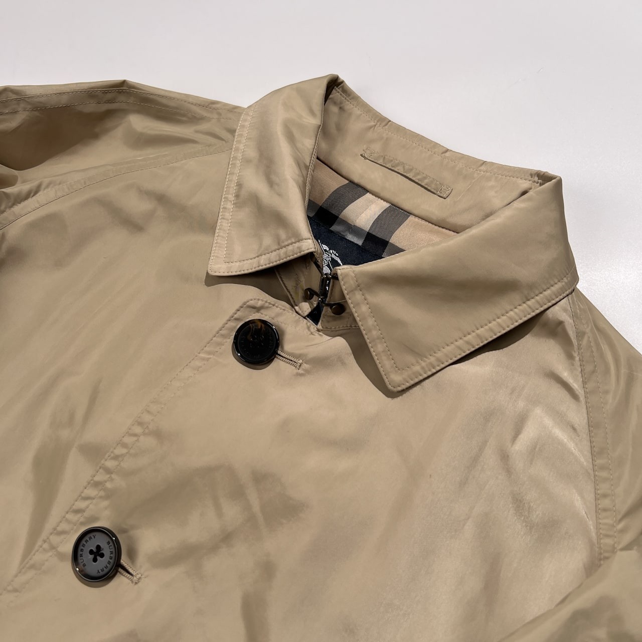 BURBERRY LONDON バーバリー ロンドン 裏チェック ライト コート サイズ M /ベージュ/ベルト付き/薄手/三陽商会