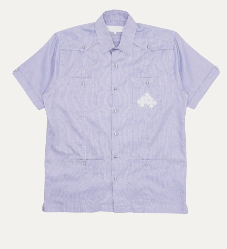 CHROME HEARTSグアヤベラ　ラッキーパッチ付き半袖シャツ　ロジウム加工 CHROME HEARTSグアヤベラ ラッキーパッチ付き半袖シャツ ロジウム加工