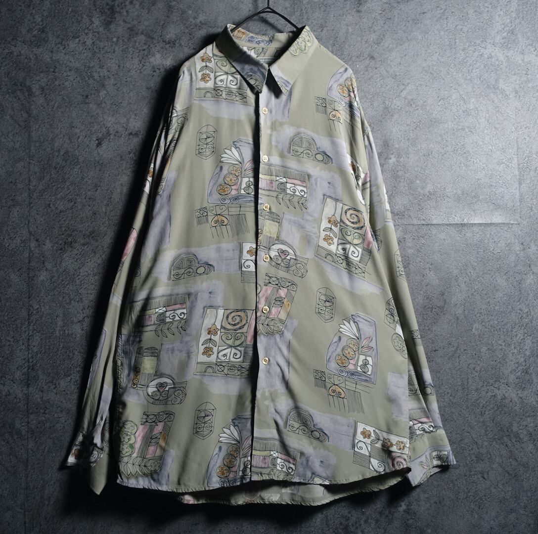 EURO Multicolor Flower Motif Artistic Design Shirt