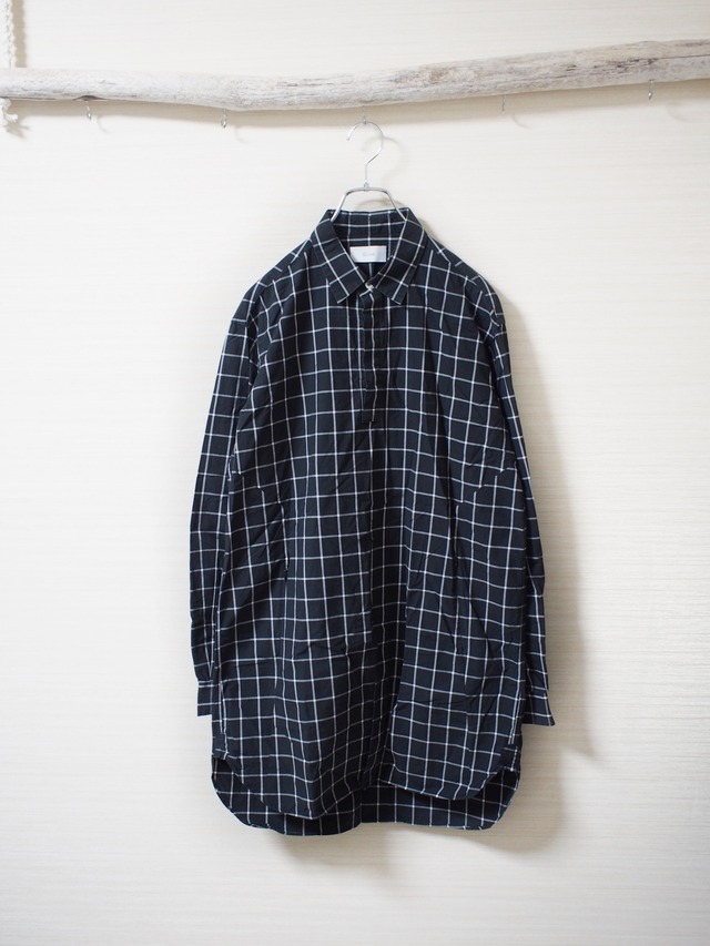 【SISE】windowpane-check long shirt