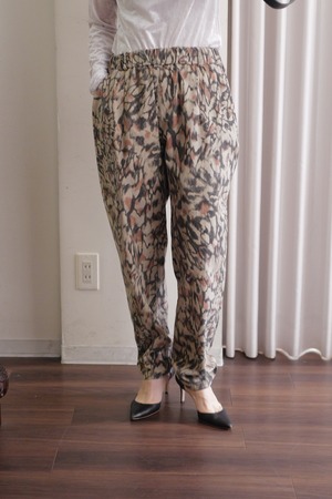cotton print pants beige