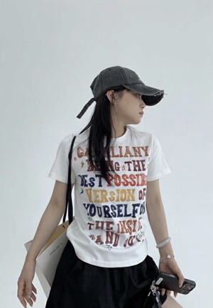 OISIS004 プリントスリムショートTシャツ