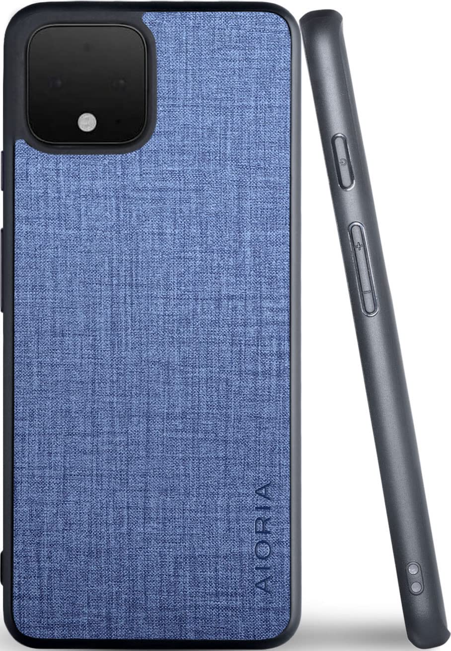 AIORIA Google Pixel 4ケース 生地パターンレザー高級完全に保護純色スマホケースGoogle Pixel 4 5.7 (pixel 4, Blue)