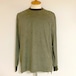 Stretch Fake Suede Crew Neck Pullover　Khaki