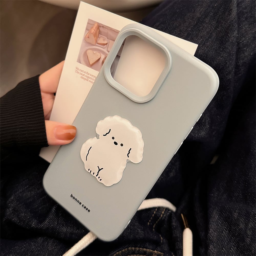 ぷっくりワンちゃん♡携帯ケース♡確認用 iPhone17~11まで対応】子犬たちに一目惚れ！ぷっくりステッカー 5種類