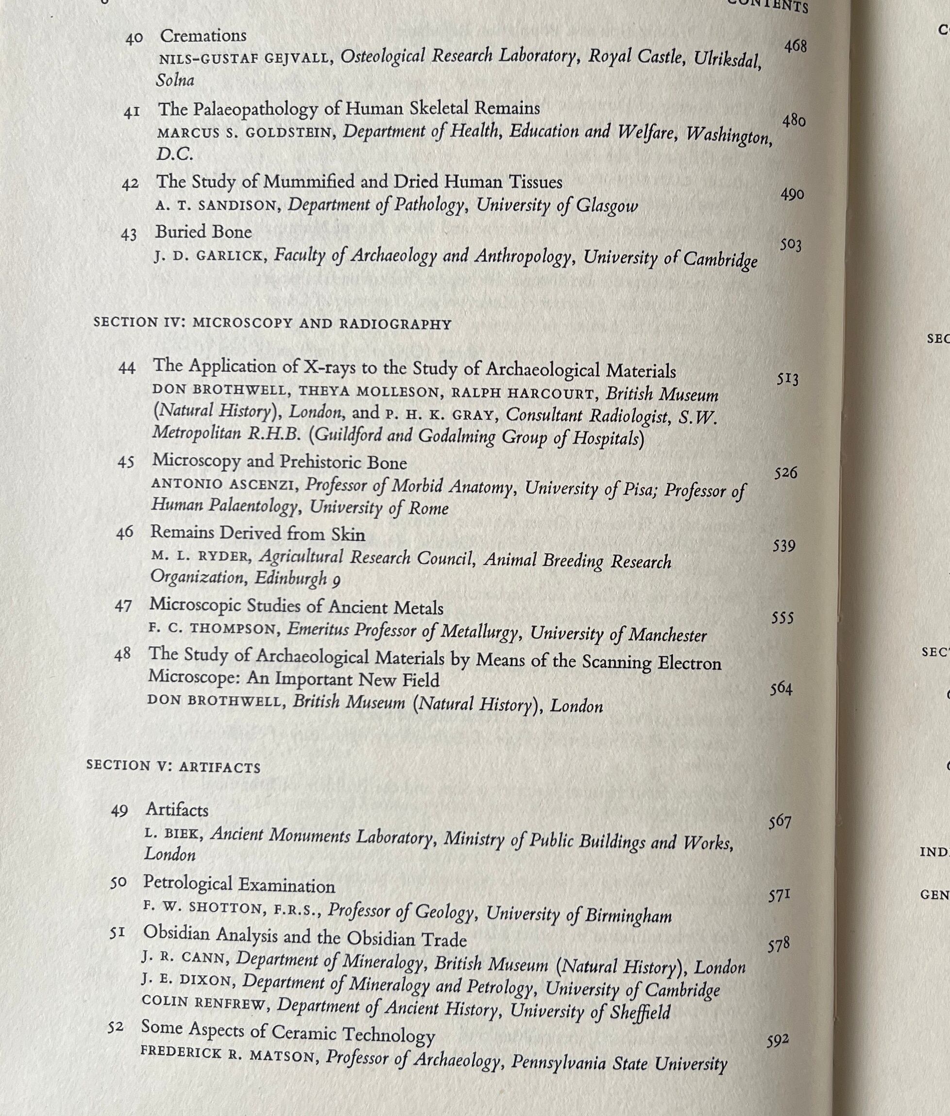 Science in Archaeology: A Survey of Progress and Research 2nd edition / Don Brothwell and Eric Higgs / Thames and Hudson