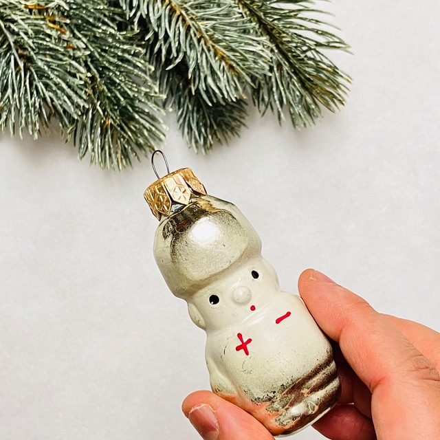vintage ornament ❀ かわいい 白い小鳥さん オーナメント（ガラスの鳥 