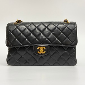 CHANEL シャネル マトラッセ ダブルフェイス チェーンショルダーバッグ ラムスキン ブラック 4386