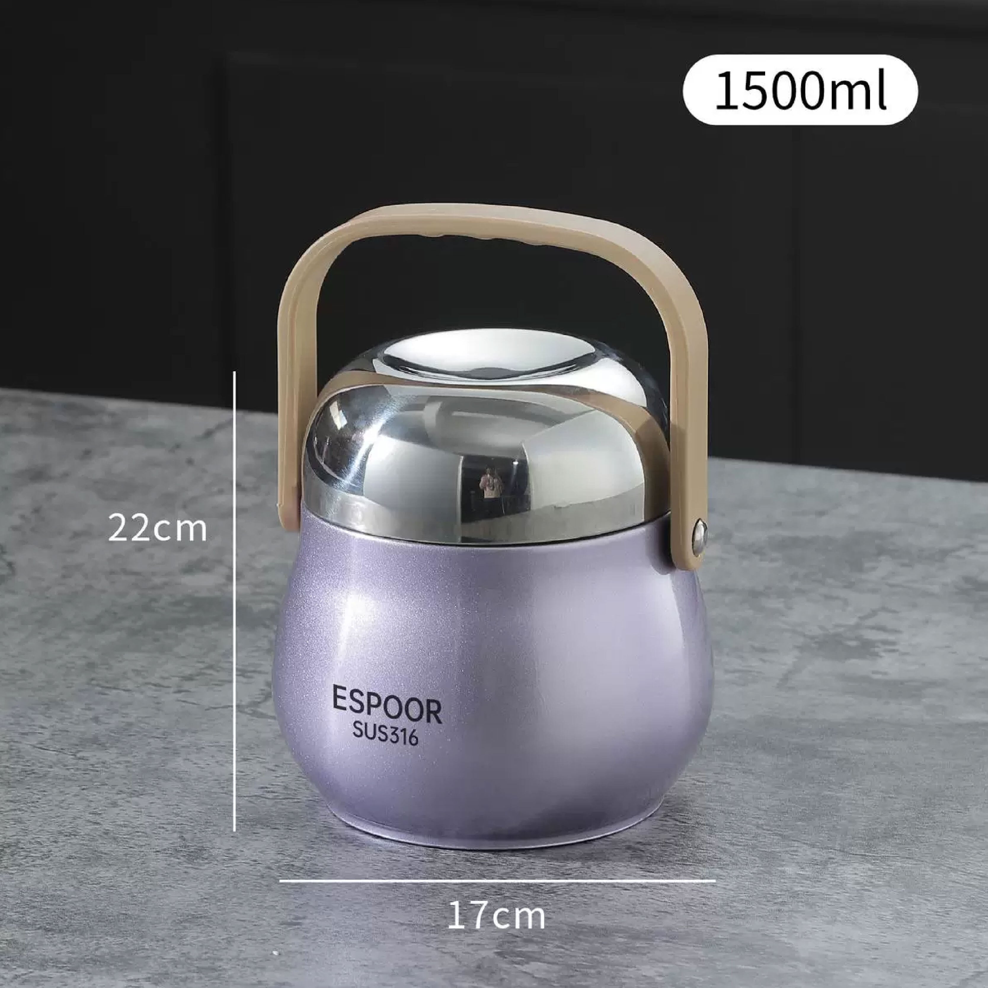 HY 12 . [1500 ml ]316ステンレス保温ポット 大容量 保温・保冷 密閉防