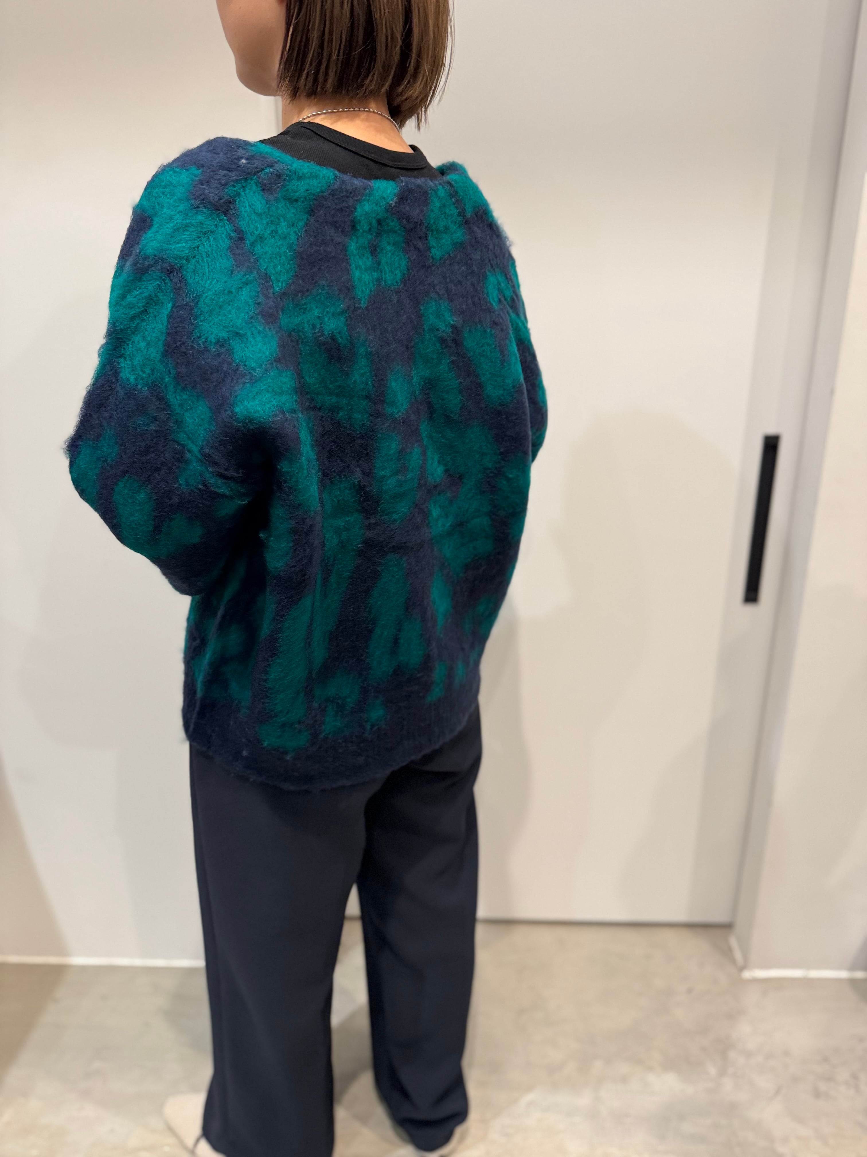 【SELECT】レオパード柄ニットカーディガン