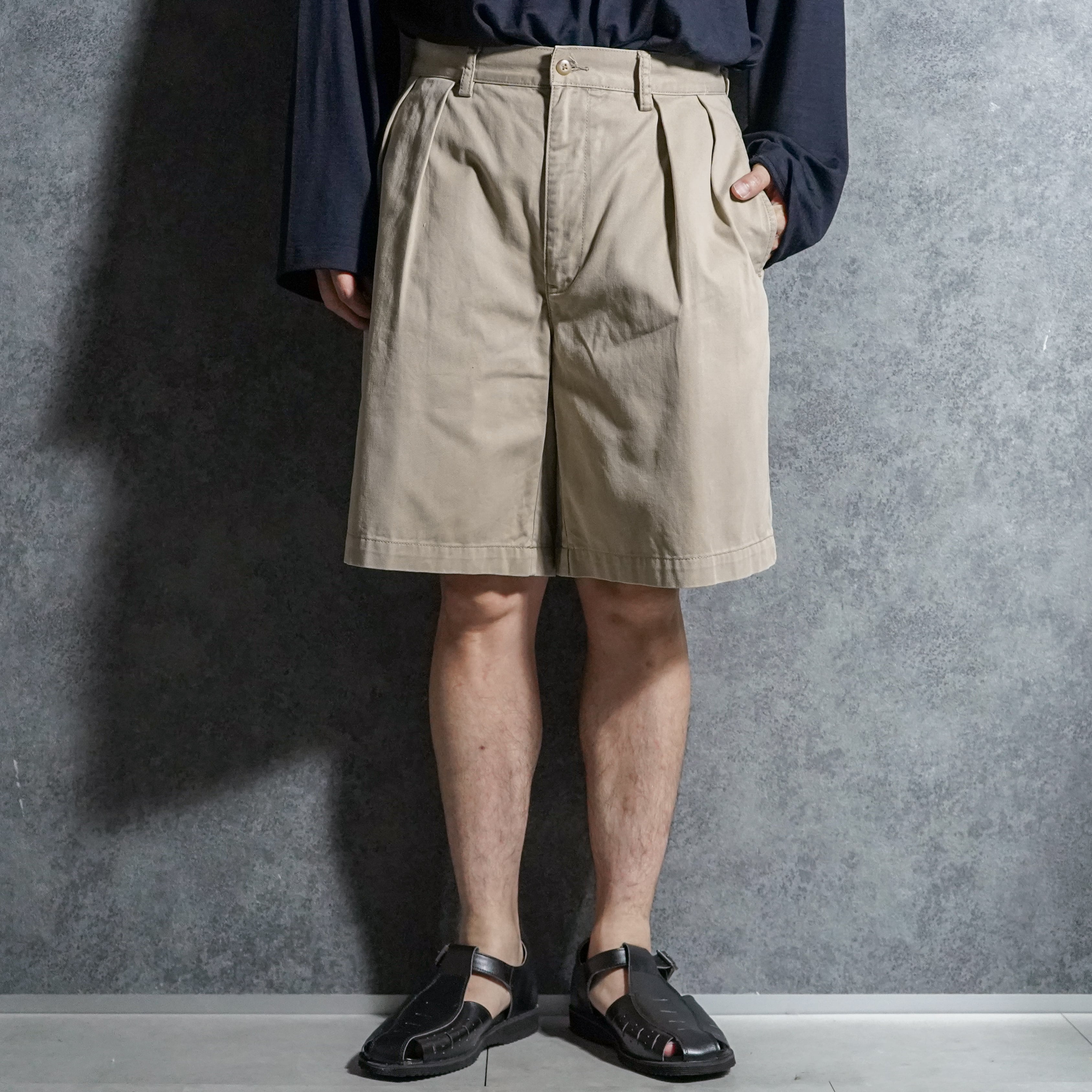 USA製 RALPH LAUREN ラルフローレン 2タックチノショーツ 90s Ralph Lauren 2Tuck Chino Short Pants ラルフローレン 2タック