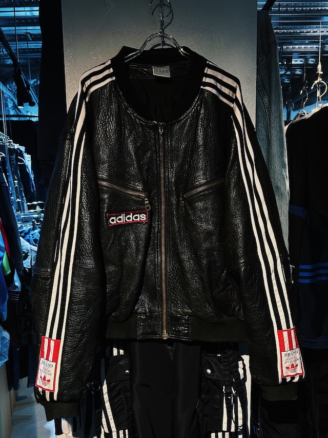 【D4C】special "original re:make" three stripe design vintage leather jacket three stripe edition