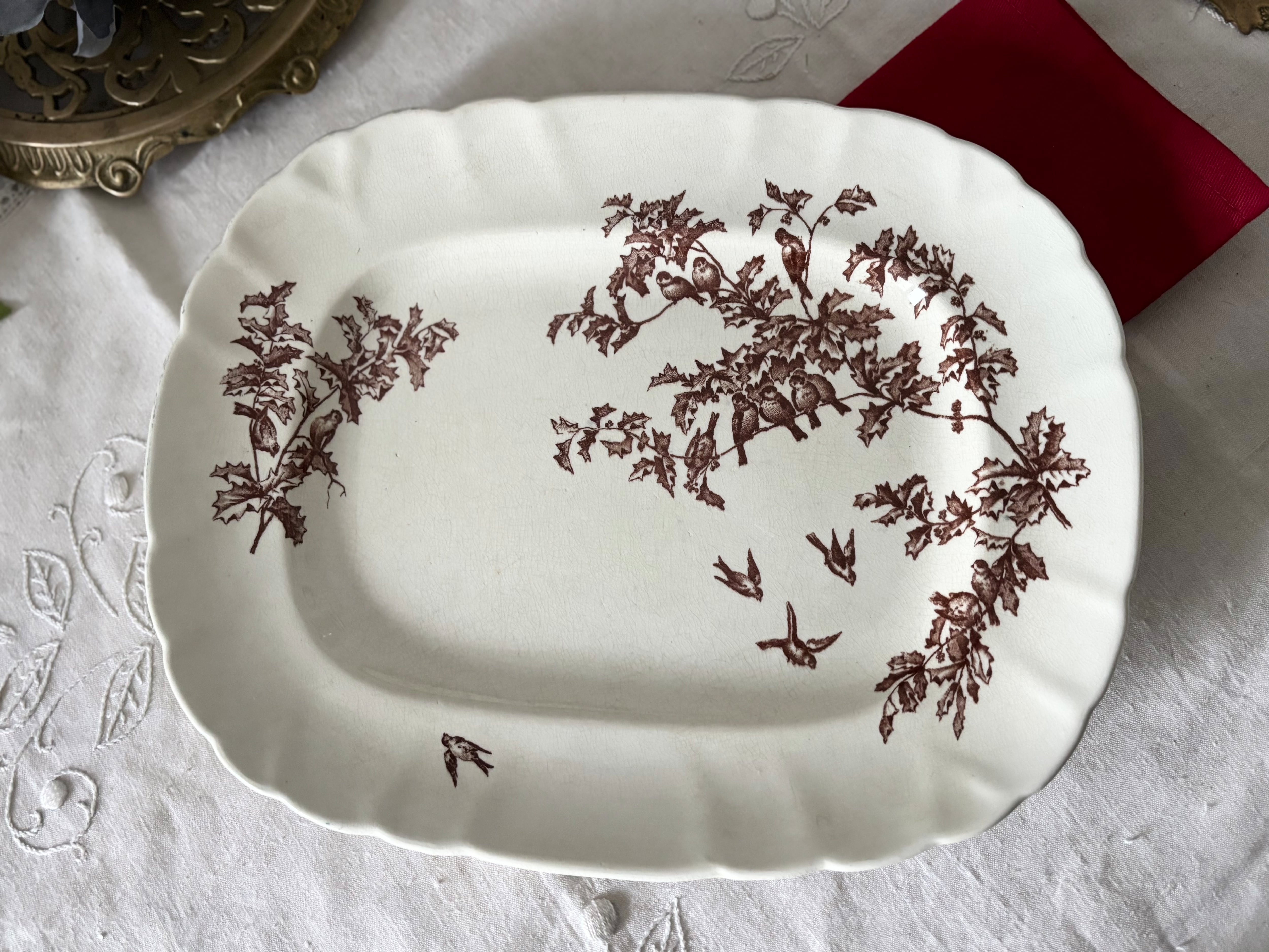 鳥の絵皿-antique pottery plate | Pay ID