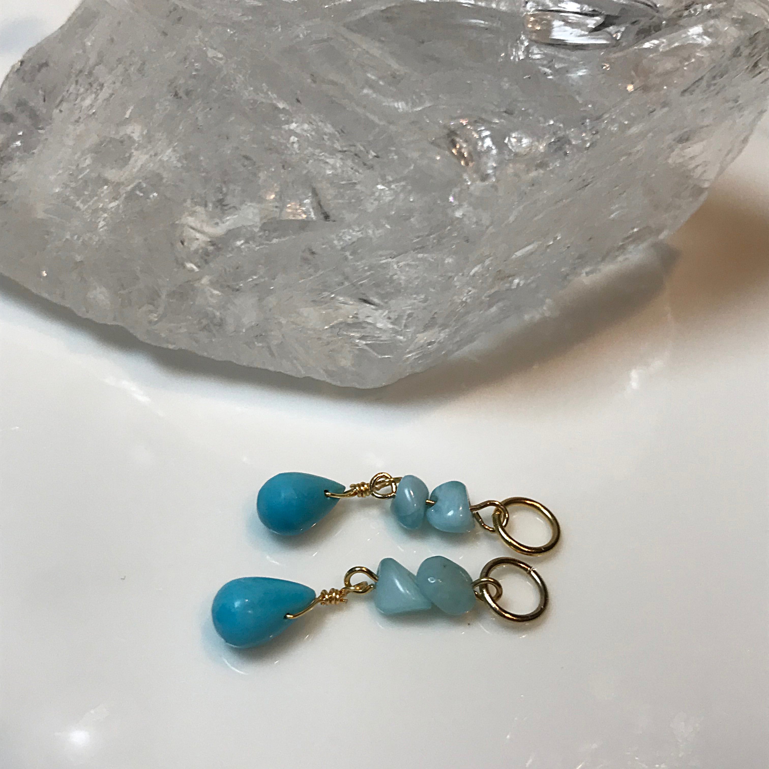 旅の御守り石 ～スリーピングビューティーターコイズ＆ラリマー フリー