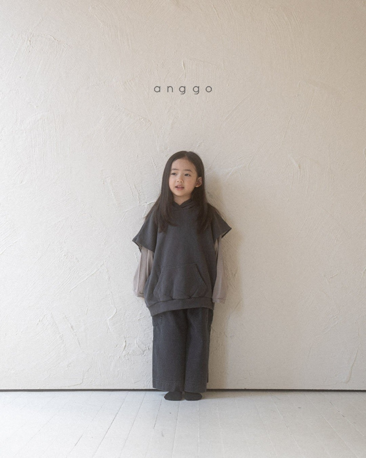 【anggo】サスペンダー付きワイドデニム ブラック 80〜120cm 241016 - 4