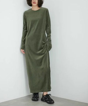 サイドジップ◆ベルベットワンピース【w-30481】