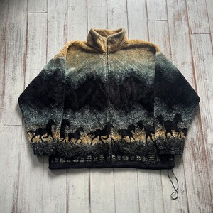 -MAWMANIA-horse design fleece jacket