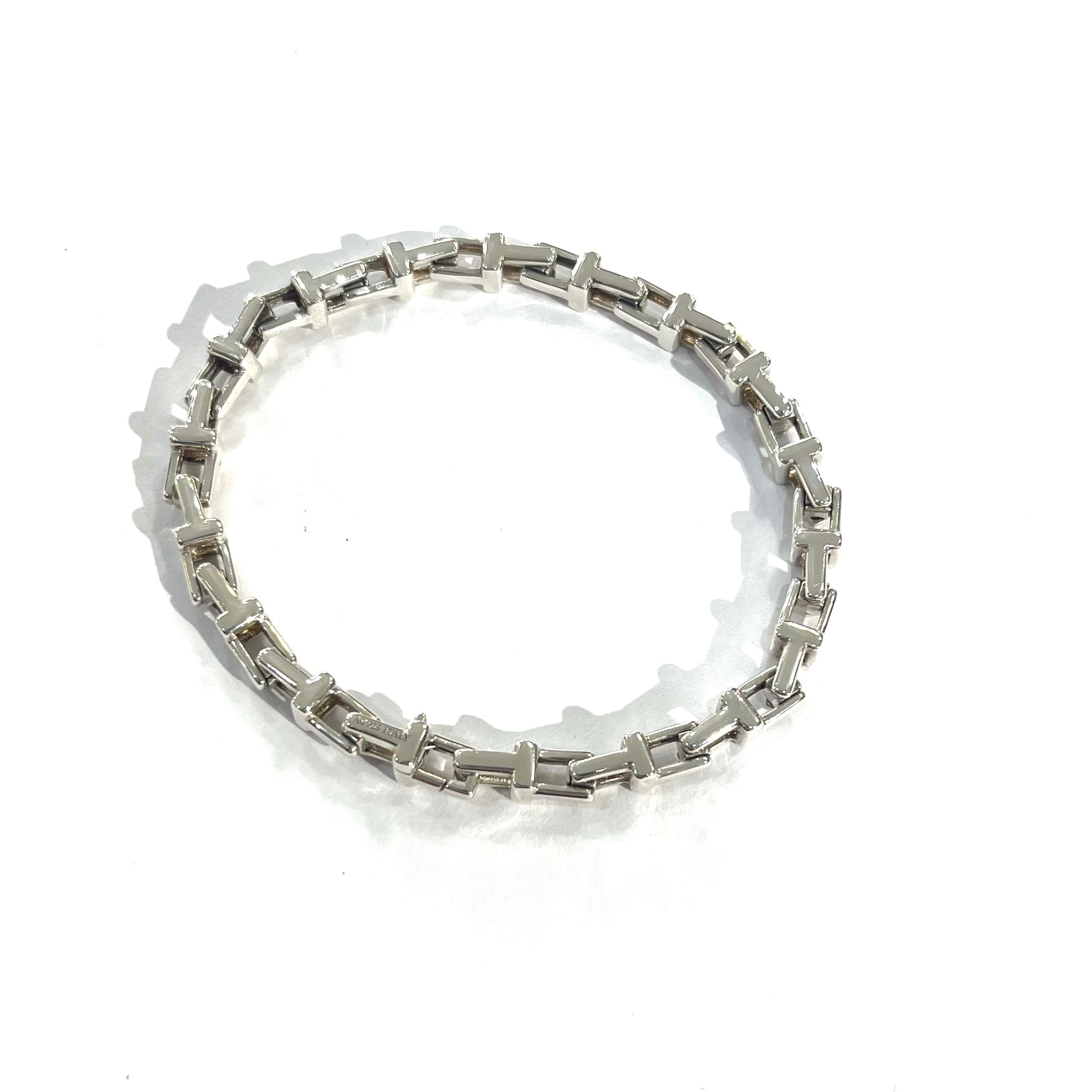 激レア【TIFFANY&CO. 】2492 Tモチーフ リンクシルバーブレスレット