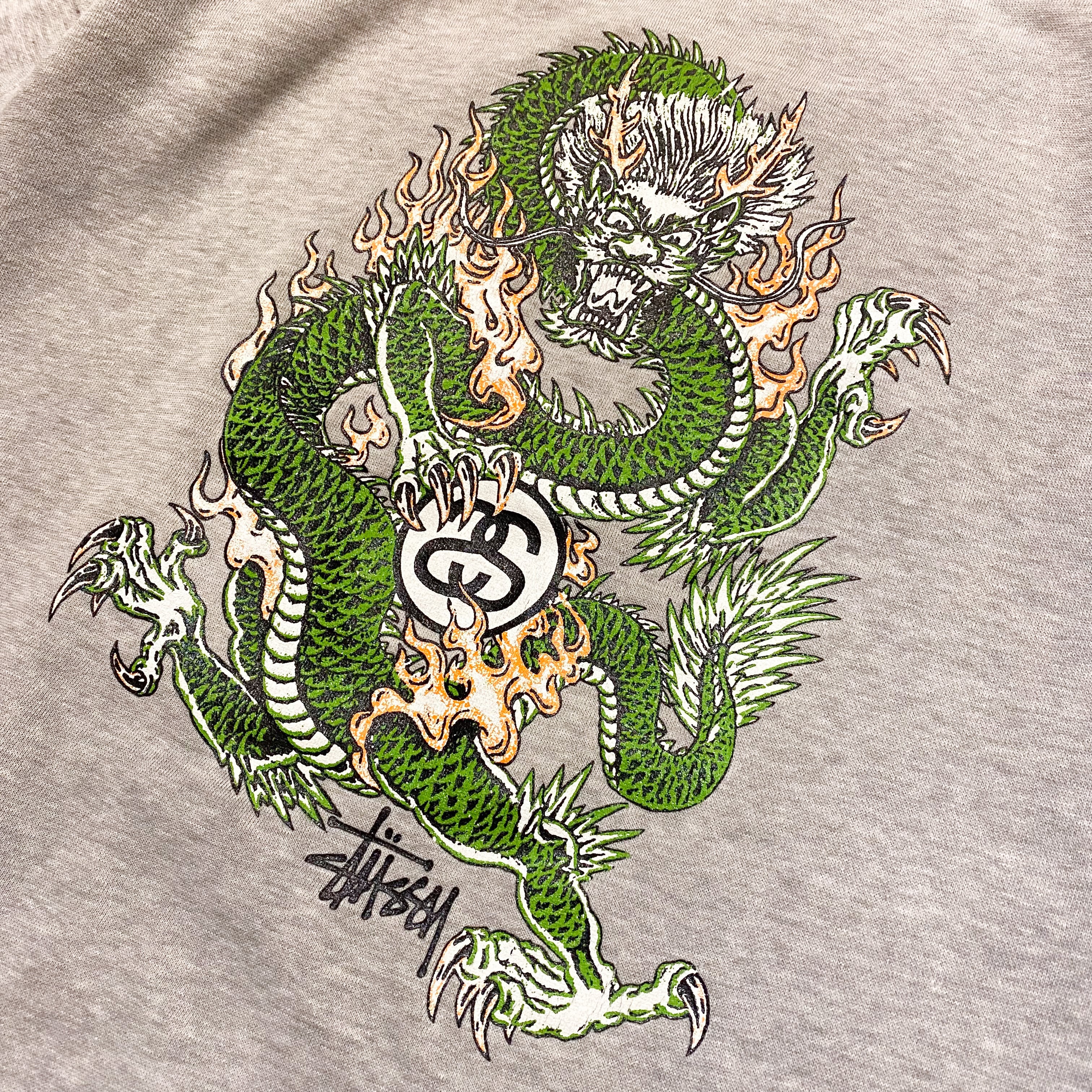 【入手困難‼︎】STUSSY☆90s 緑 ドラゴン 龍 スウェット 402