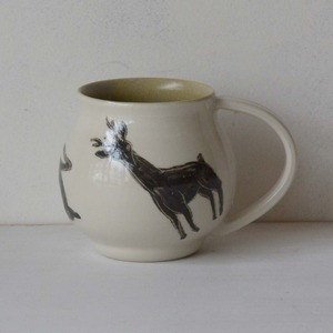 長﨑絢 マグカップ鹿絵（25-020）