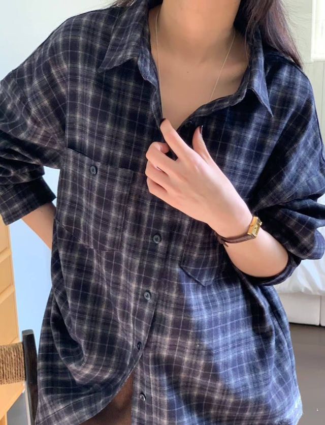 (予約) AREING / Tan check shirt 3color