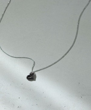 オープンハートのネックレス  IPブラックカラー N1129BK