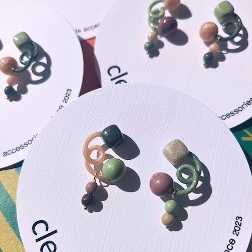 くるりんちょん 抹茶ラテ【ピアス/イヤリング】