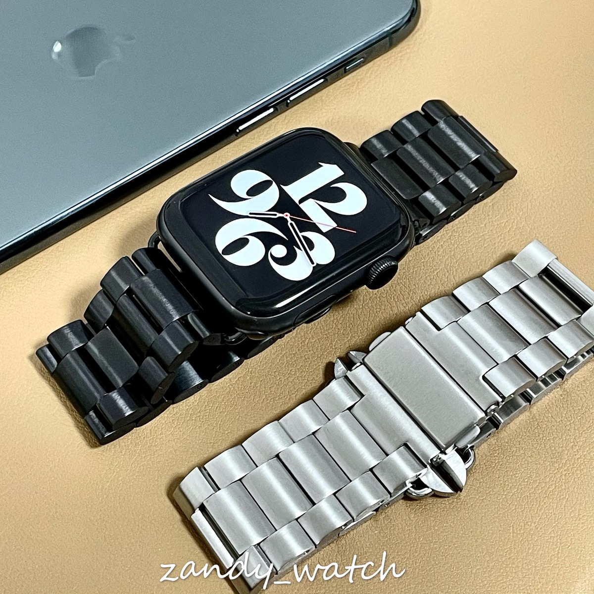 高級シルバー☆アップルウォッチバンド ステンレスベルト Apple Watch 