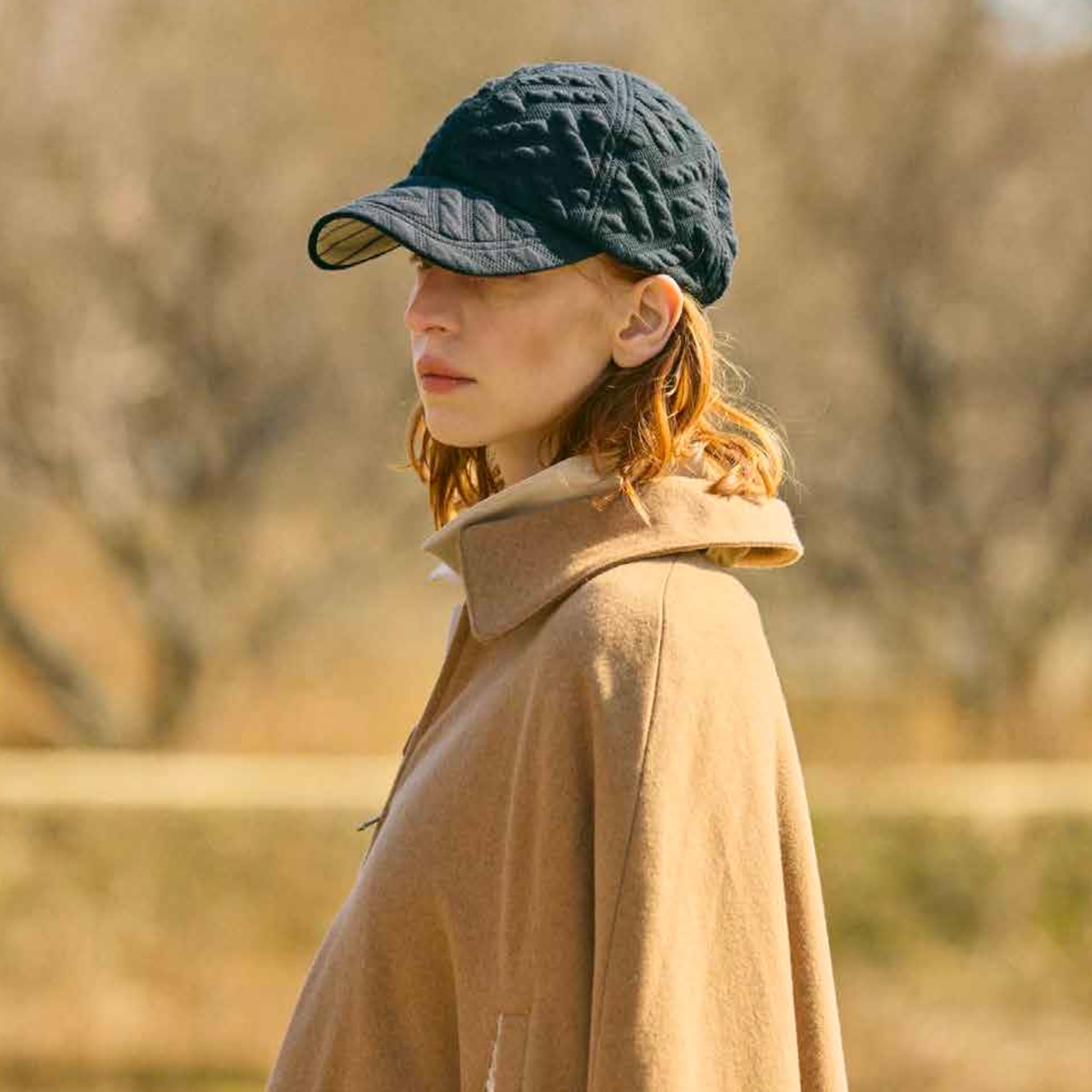 chisaki(チサキ)Maw コットン キルティング風 地模様キャップ